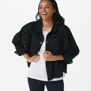 Haute Hippie Tribe Faux Suede Fringe Black or White Oversized!  snap up!